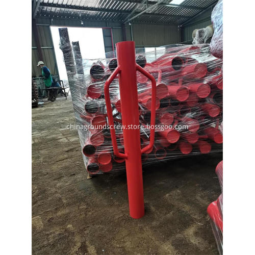 Painted Red Fence Post Driver Pile Driver